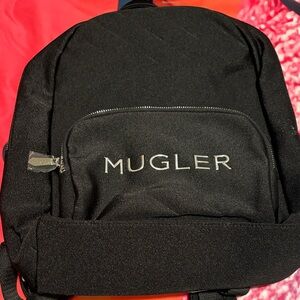 Mugler Black Backpack with Silver Accents